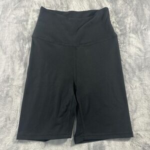 Black high-waisted biker shorts